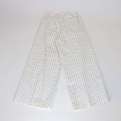Mackintosh White Pin Stripe Cotton Terregles Wide Leg Pants