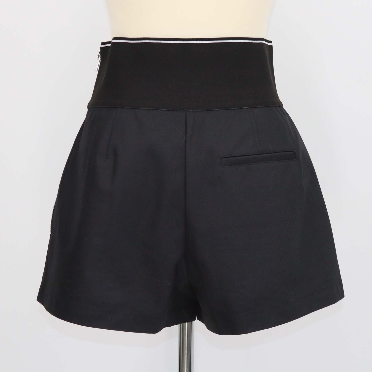Alexander Wang Black Blend Cotton High Waistband Logo Short