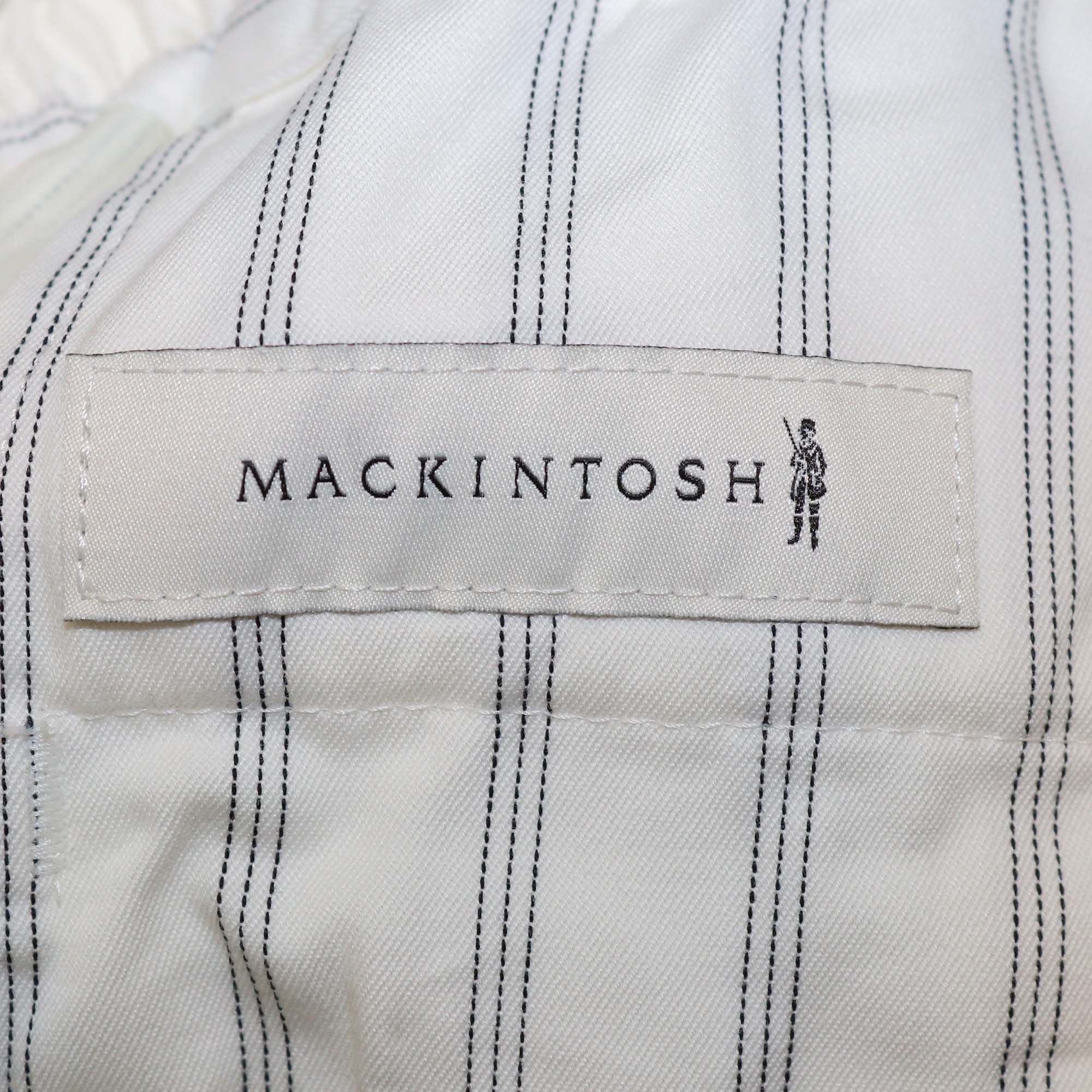 Mackintosh White Pin Stripe Cotton Terregles Wide Leg Pants