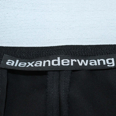 Alexander Wang Black Blend Cotton High Waistband Logo Short