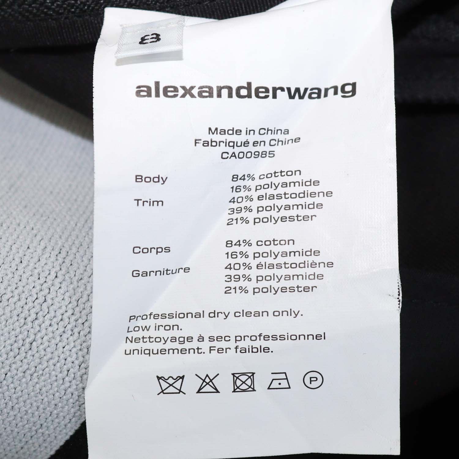 Alexander Wang Black Blend Cotton High Waistband Logo Short