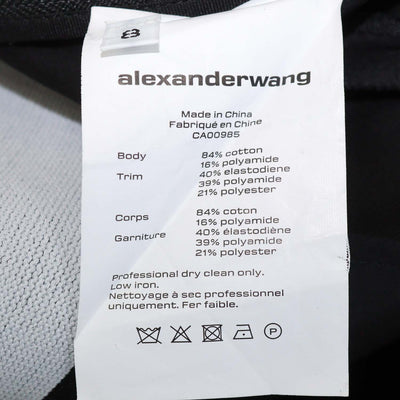 Alexander Wang Black Blend Cotton High Waistband Logo Short