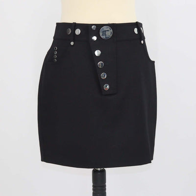 Alexander Wang Black Wool Studded Mini Skirt
