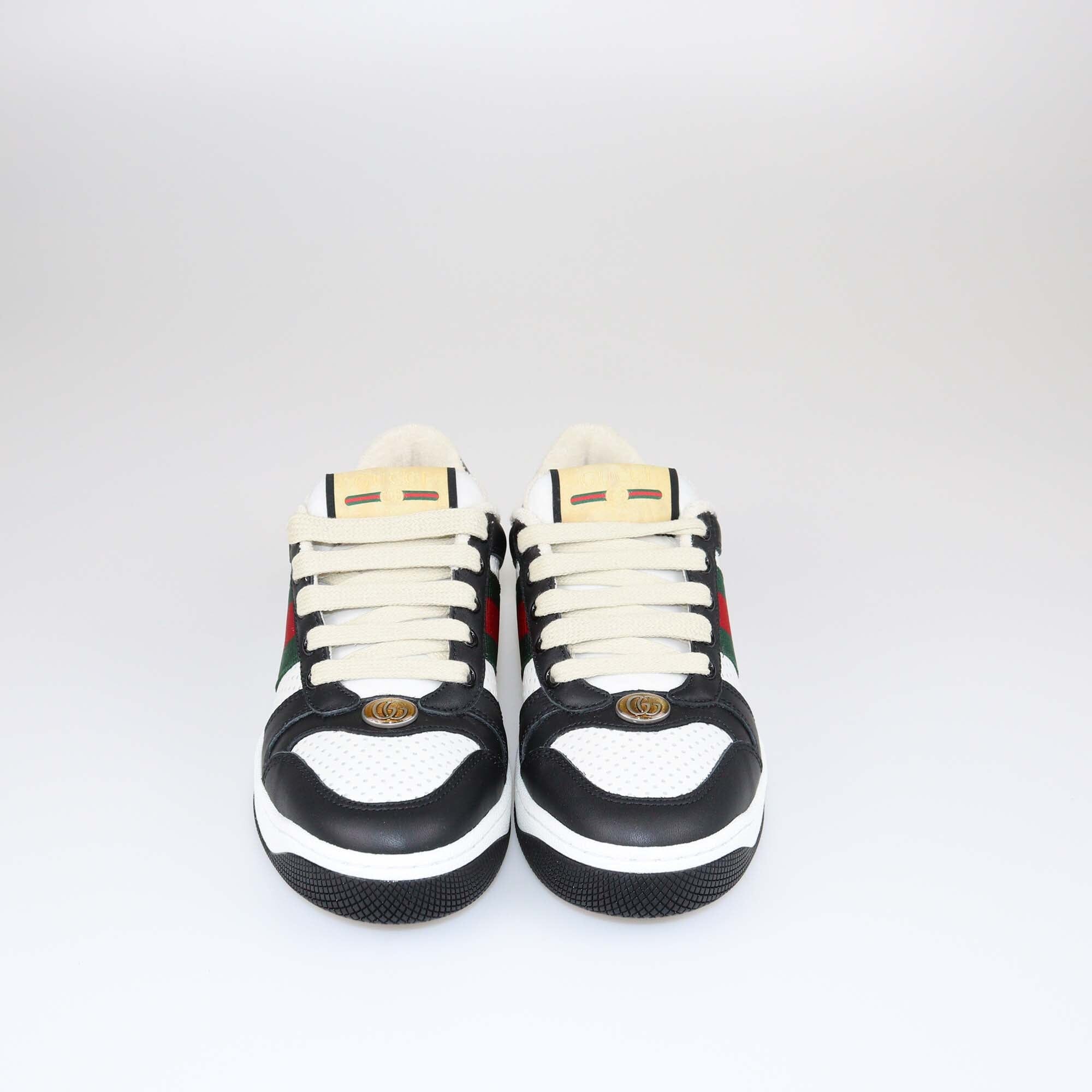 Gucci Black/White Web Screener Sneakers Shoes Gucci 