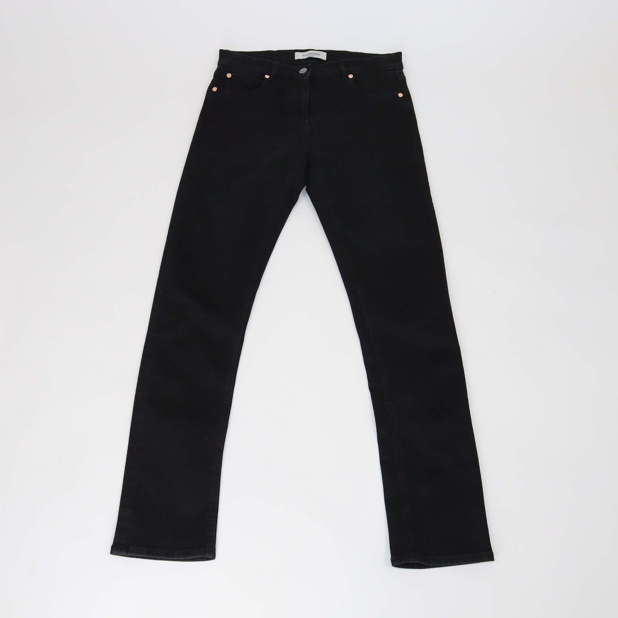 Valentino Black VLTN Skinny Fit Denim Pants Womens Valentino 