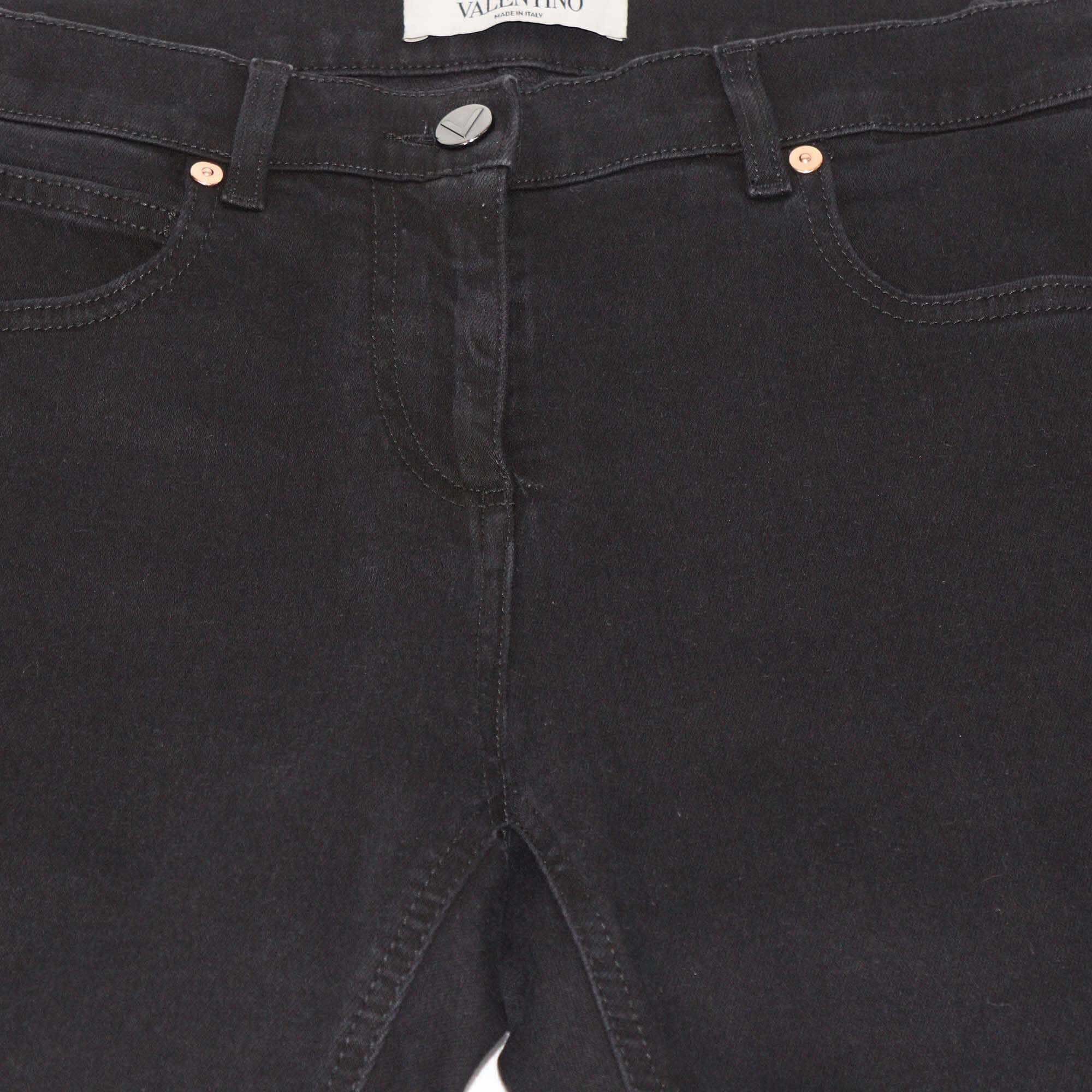 Valentino Black VLTN Skinny Fit Denim Pants Womens Valentino 