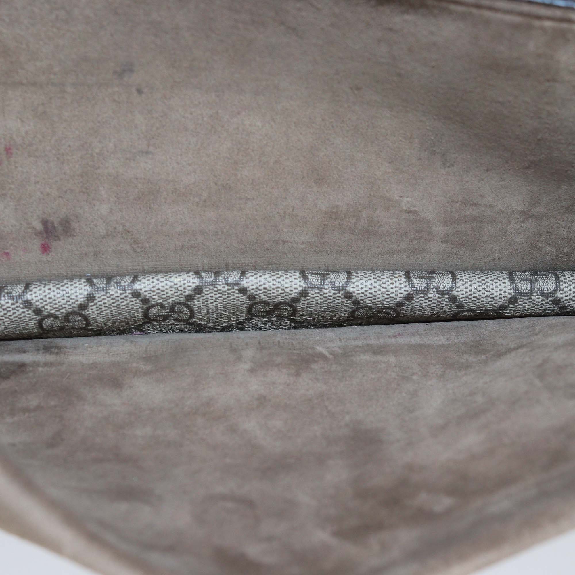 Gucci Beige GG Supreme Canvas and Suede Small Dionysus Shoulder Bag