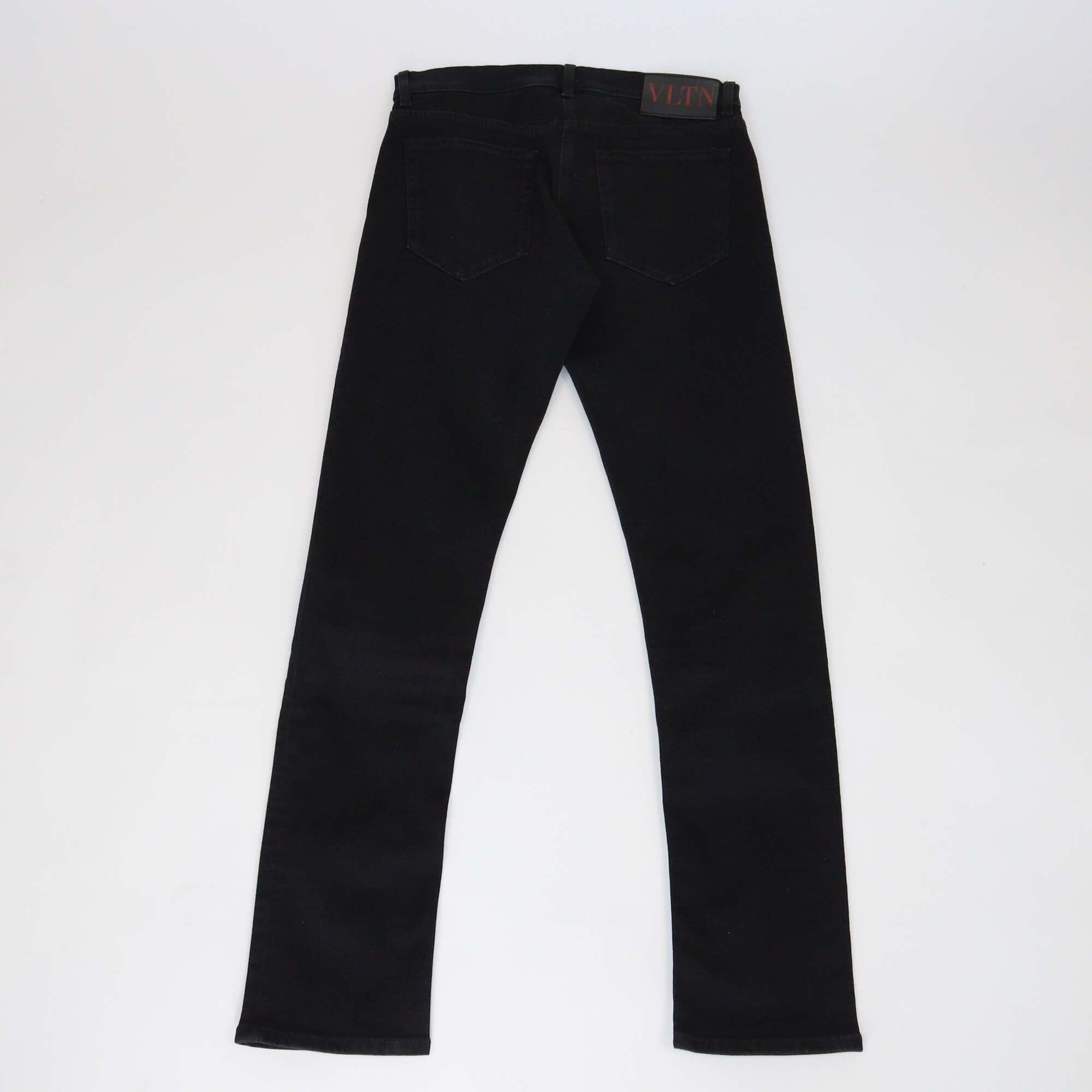 Valentino Black VLTN Skinny Fit Denim Pants Womens Valentino 