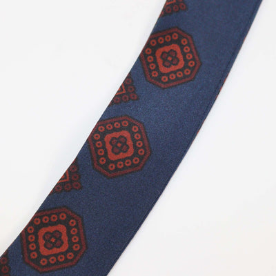 Lanvin Navy Blue/Red Silk Crystal Embellishment Silk Scarf