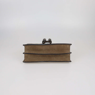 Gucci Beige GG Supreme Canvas and Suede Small Dionysus Shoulder Bag