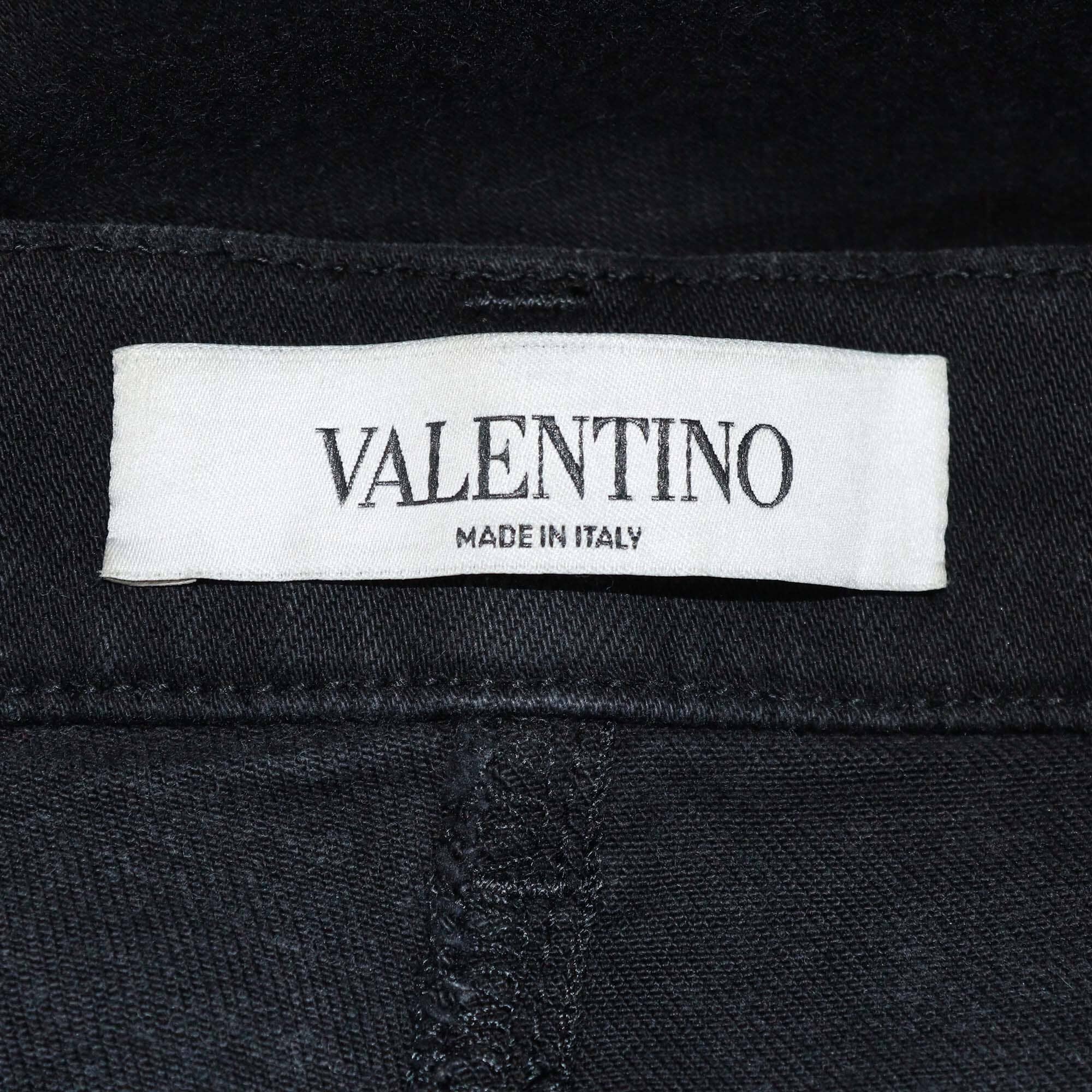 Valentino Black VLTN Skinny Fit Denim Pants Womens Valentino 
