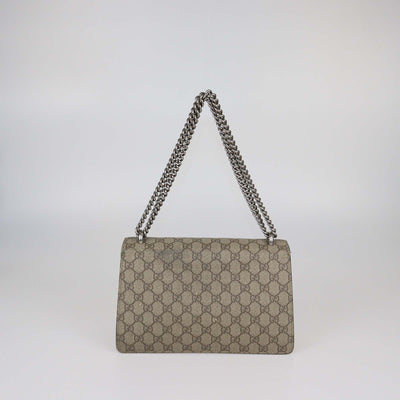 Gucci Beige GG Supreme Canvas and Suede Small Dionysus Shoulder Bag