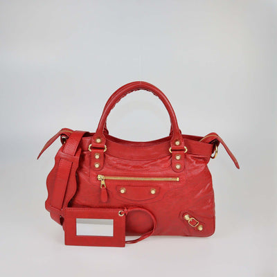 Balenciaga Red Leather Classic Town Bag