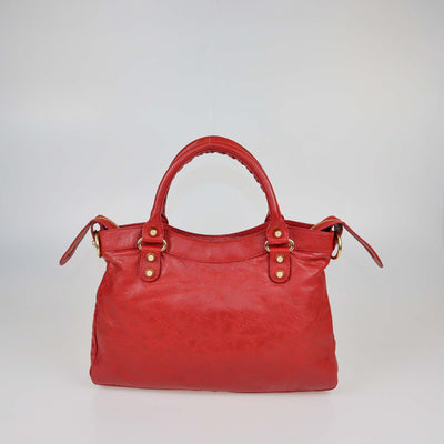 Balenciaga Red Leather Classic Town Bag