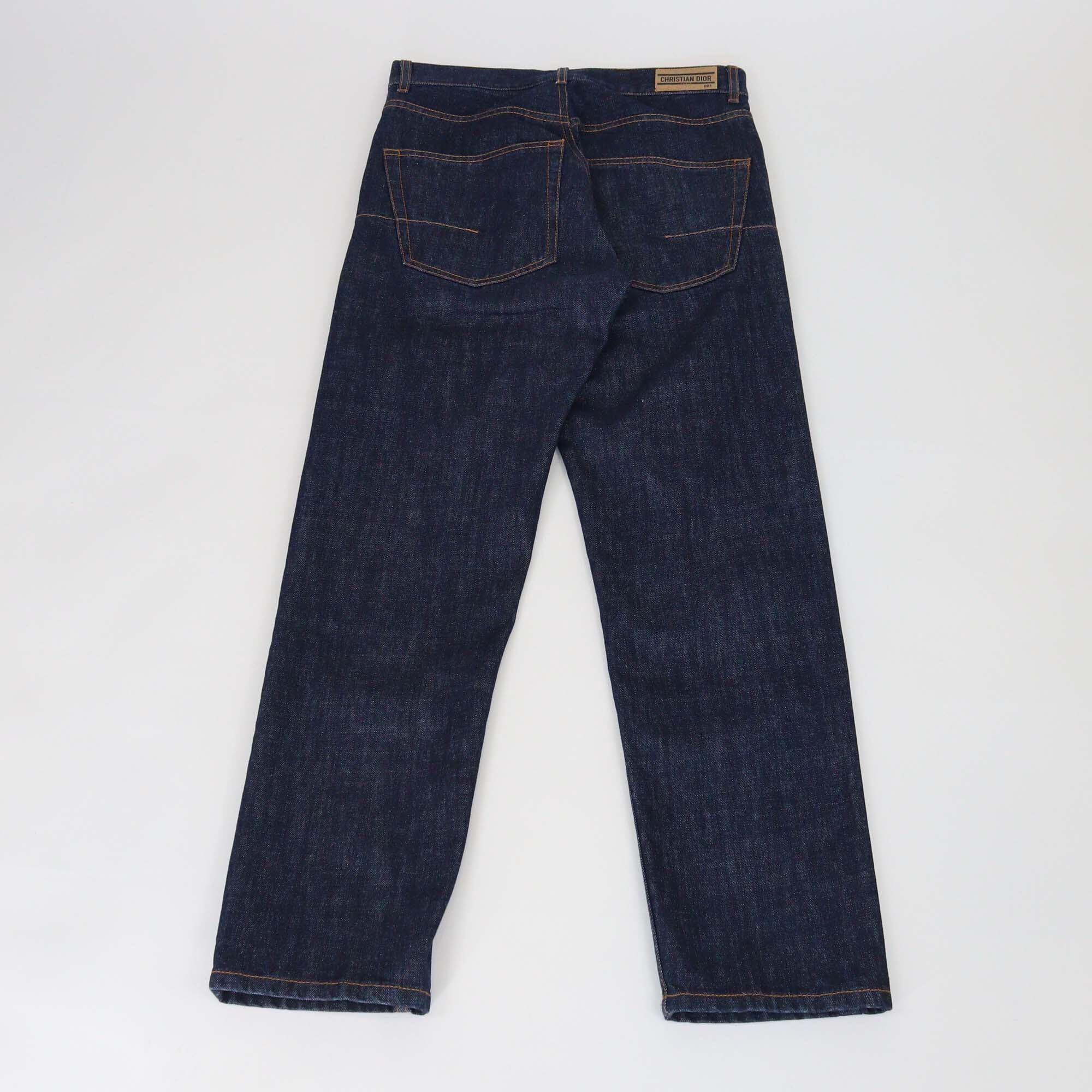 Christian Dior Deep Blue Denim D01 Boyfriend Jeans Womens Christian Dior 