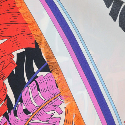 Emilio Pucci Multicolor Silk Printed Fringed Edge Scarf