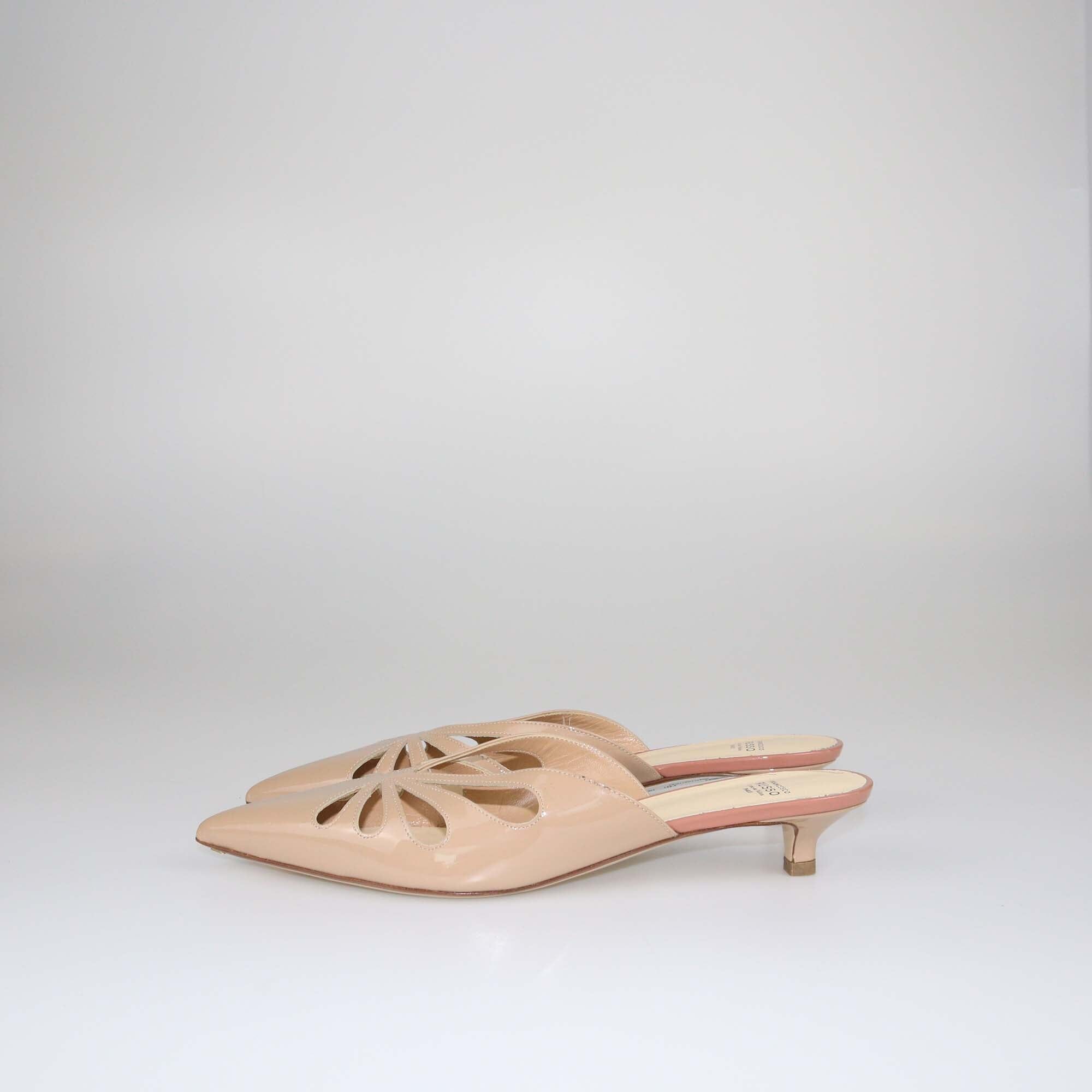 Francesco Russo Beige Cut Out Heel Mules Shoes Francesco Russo 