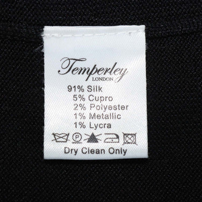 Temperly London Black/Multicolor Blend Silk Knitted V-Neck Dress