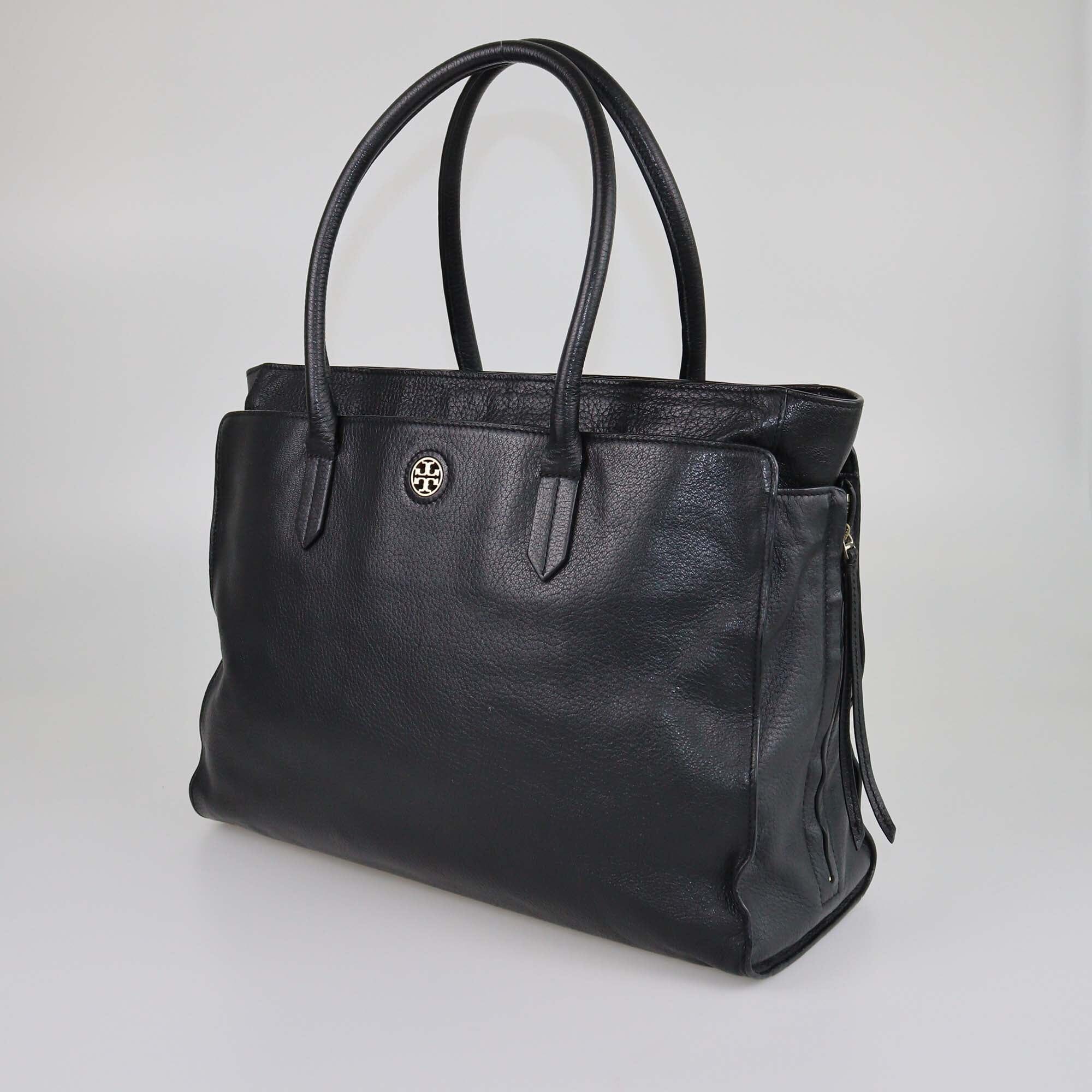 Tory Burch Black Side Zip Tote Womens Tory Burch 