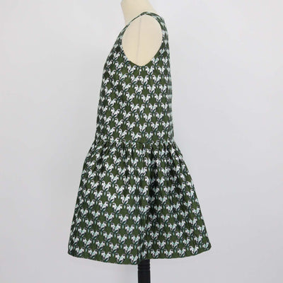 Maje Metallic Green Blend Polyester Jacquard Parrot Print Mini Dress