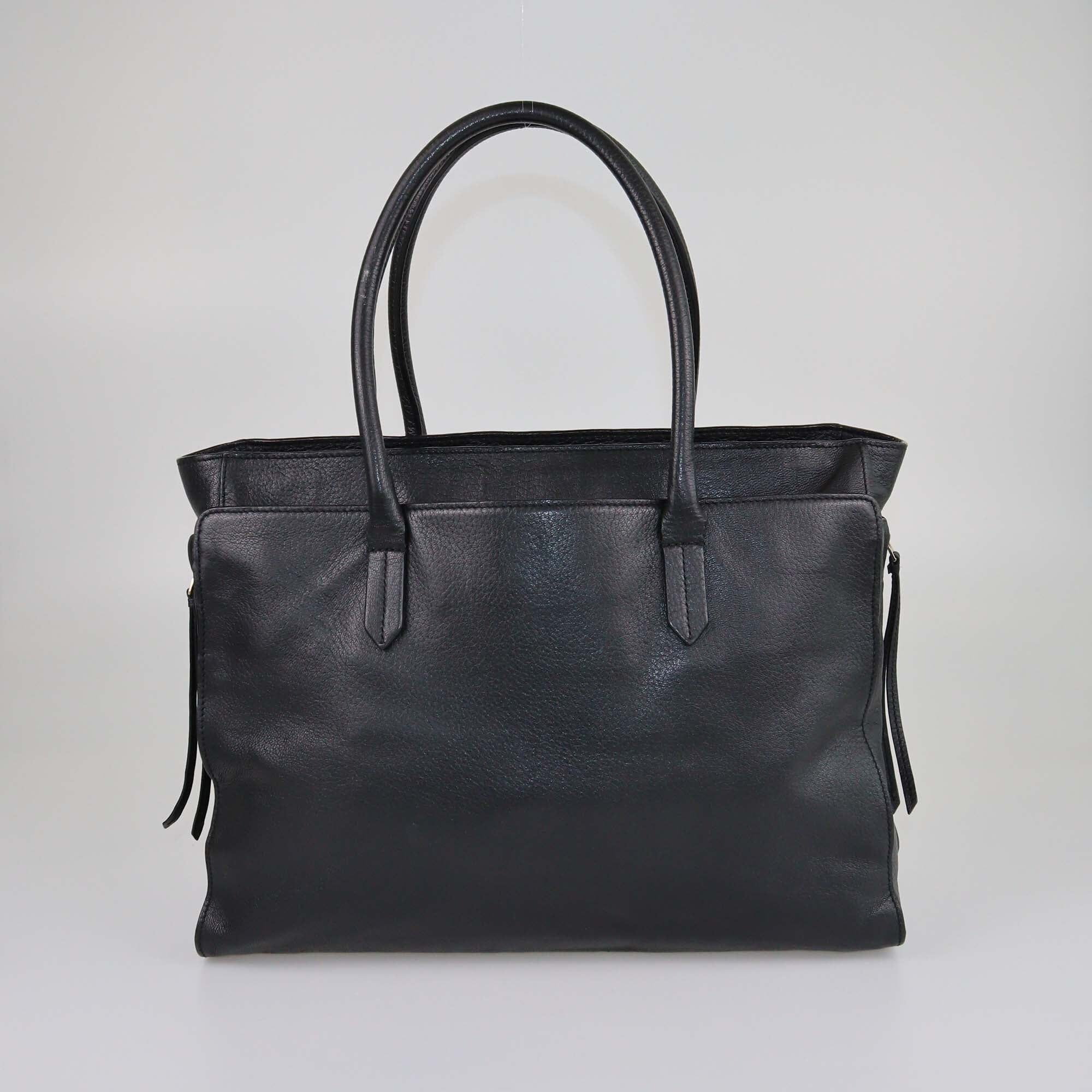 Tory Burch Black Side Zip Tote Womens Tory Burch 