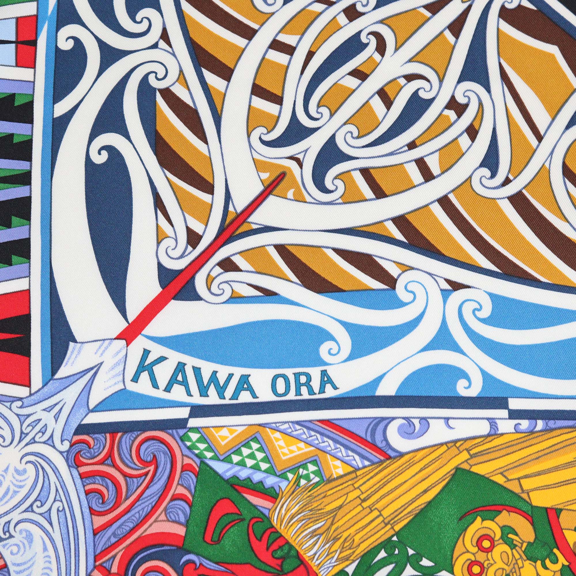 Hermes Multicolor Silk kawa Ora Scarf 90