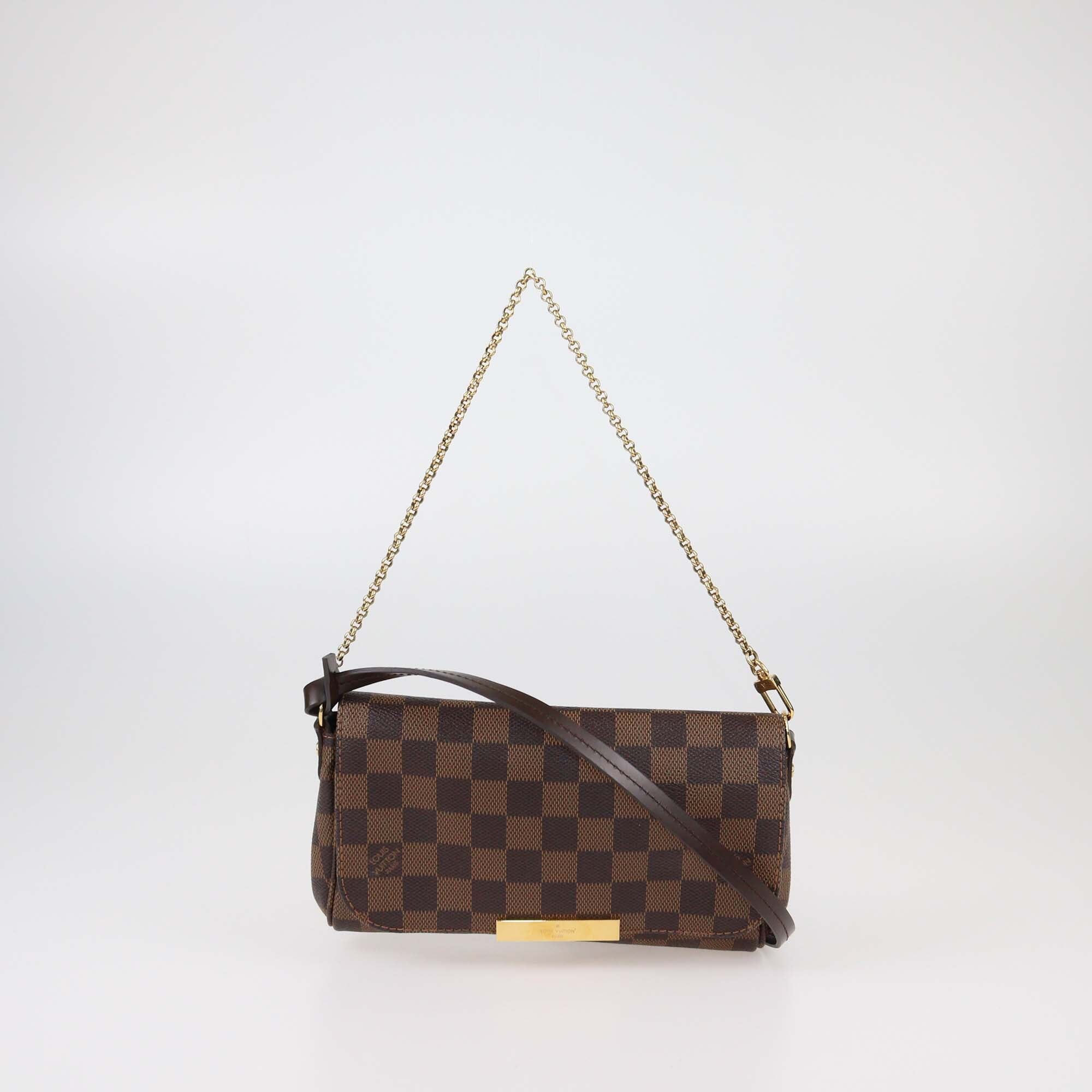 Louis Vuitton Damier Ebene Canvas Favorite PM Bag Womens Louis Vuitton 
