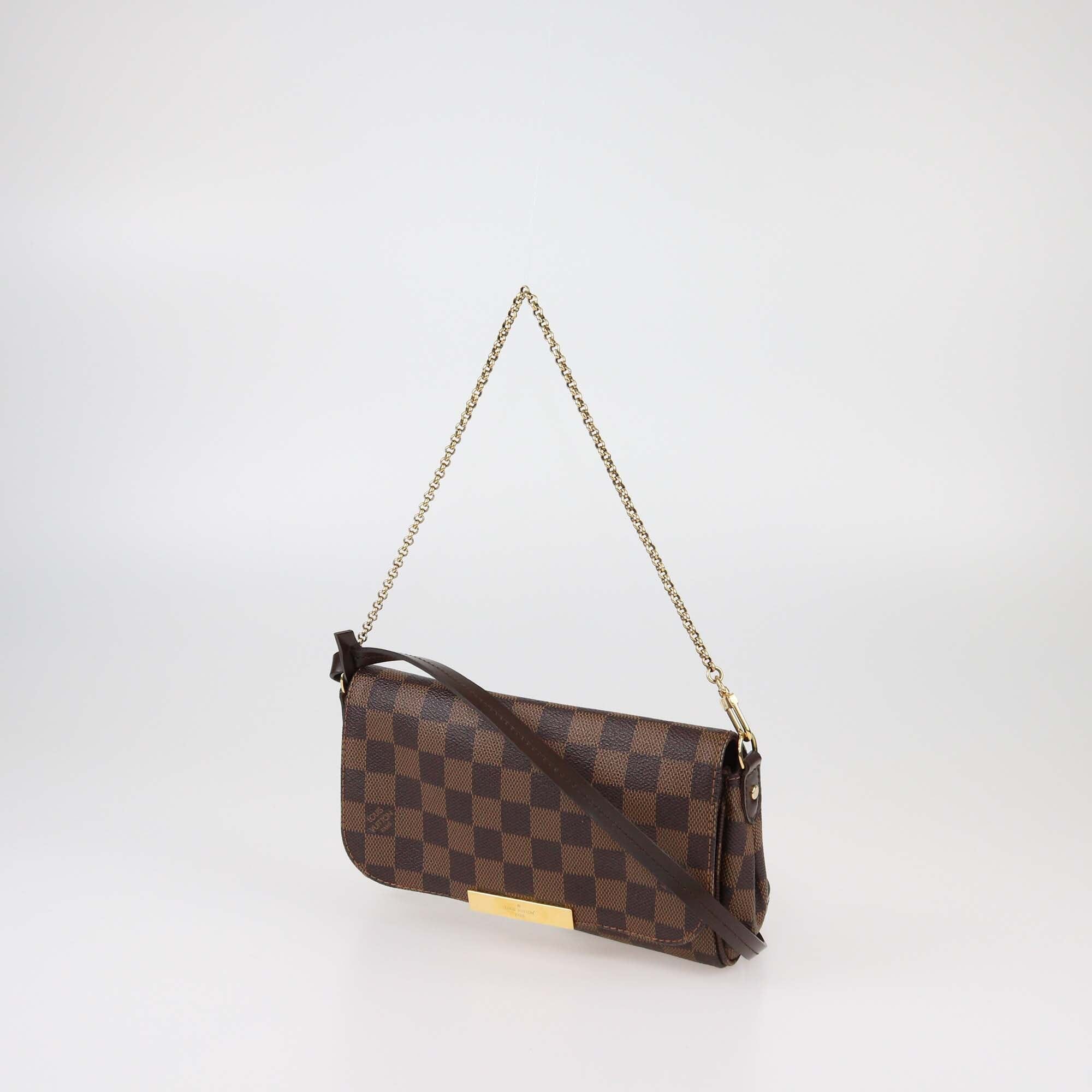 Louis Vuitton Damier Ebene Canvas Favorite PM Bag Womens Louis Vuitton 
