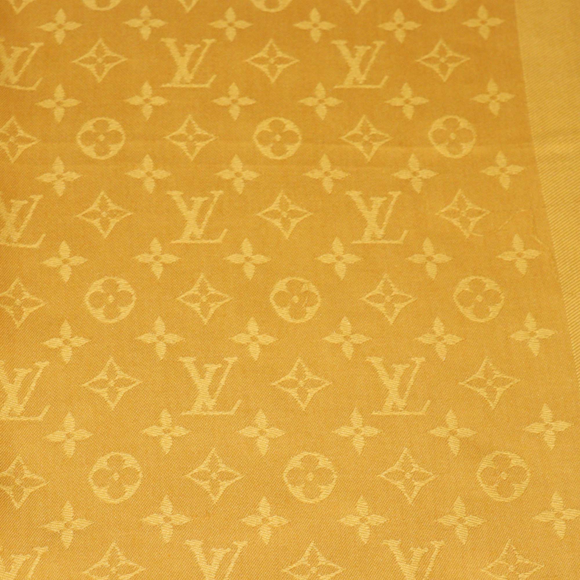Louis Vuitton Yellow Silk and Wool Monogram Classic Shawl