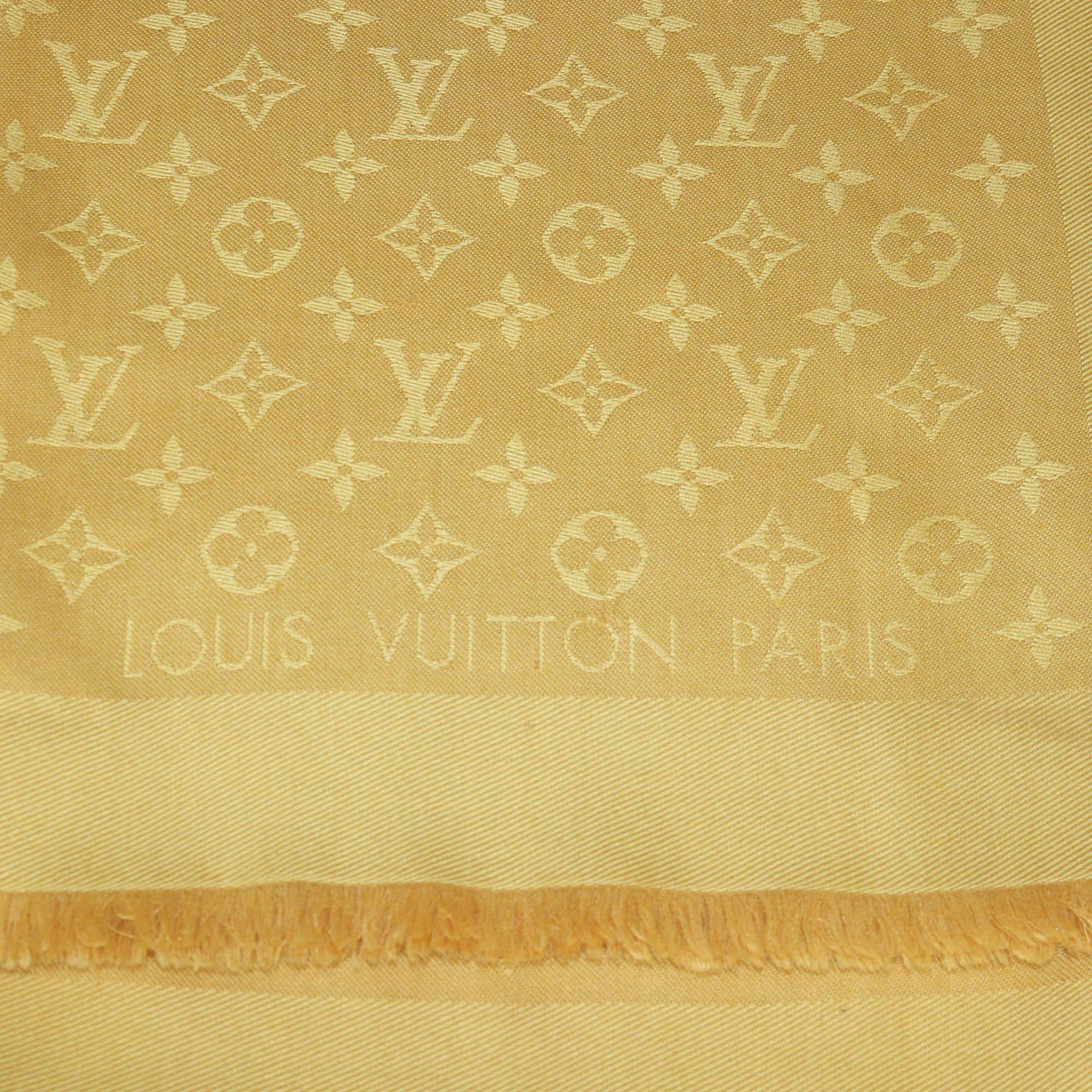 Louis Vuitton Yellow Silk and Wool Monogram Classic Shawl