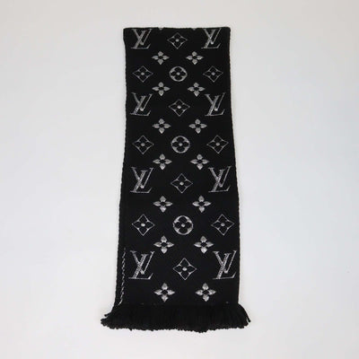 Louis Vuitton Black/Metallic Monogram Blend Wool Logomania Shine Scarf