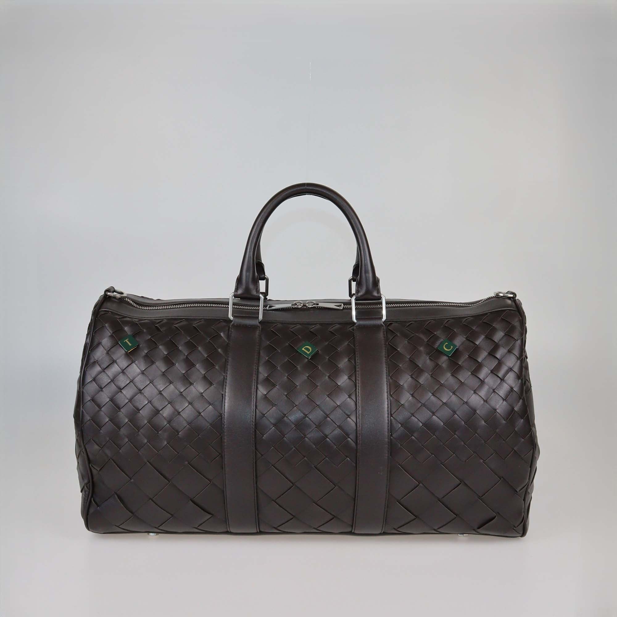 Bottega Veneta Cacao Brown Intrecciato Leather Medium Duffle Bag