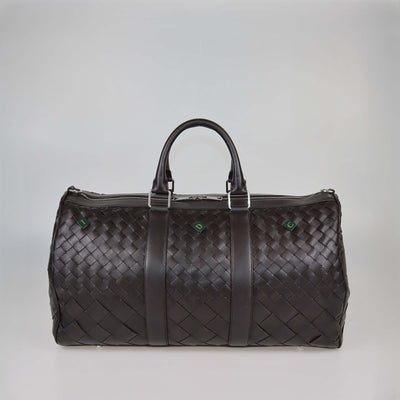 Bottega Veneta Cacao Brown Intrecciato Leather Medium Duffle Bag