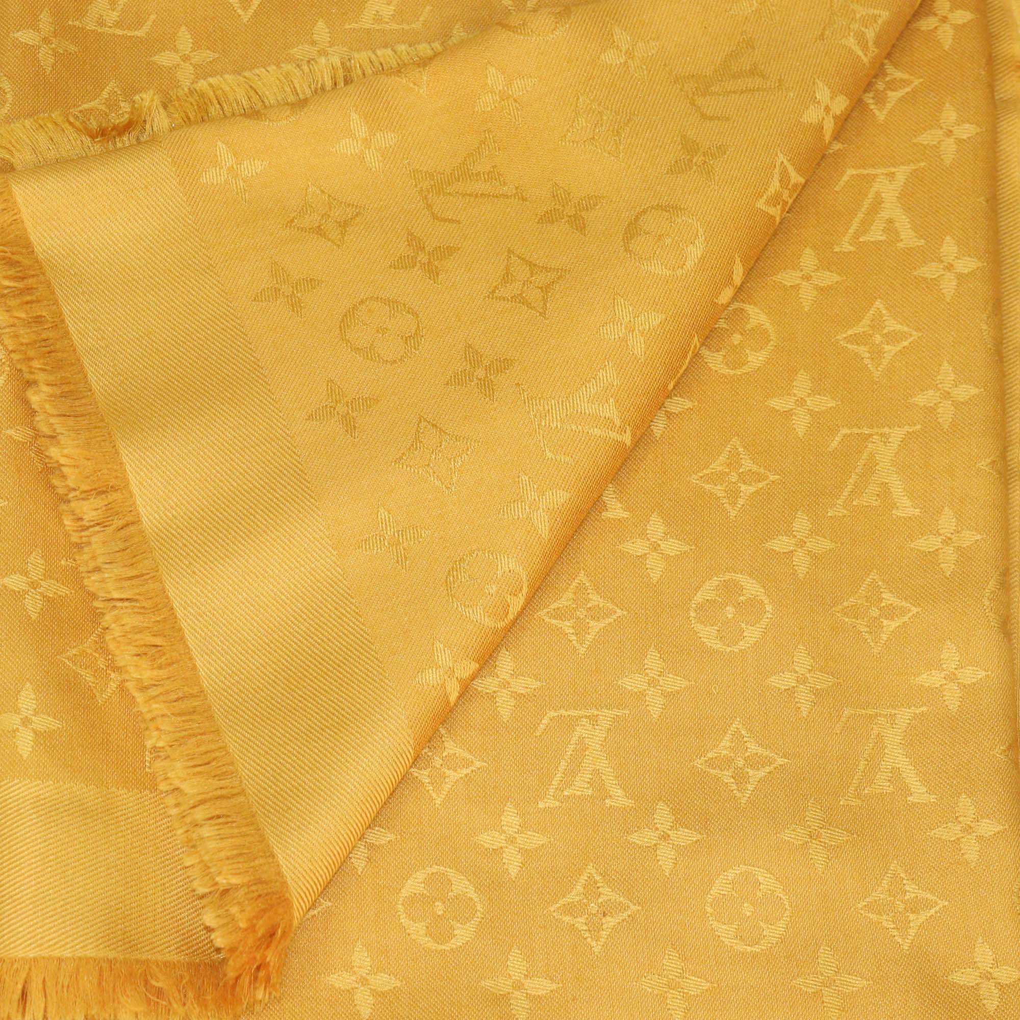 Louis Vuitton Yellow Silk and Wool Monogram Classic Shawl