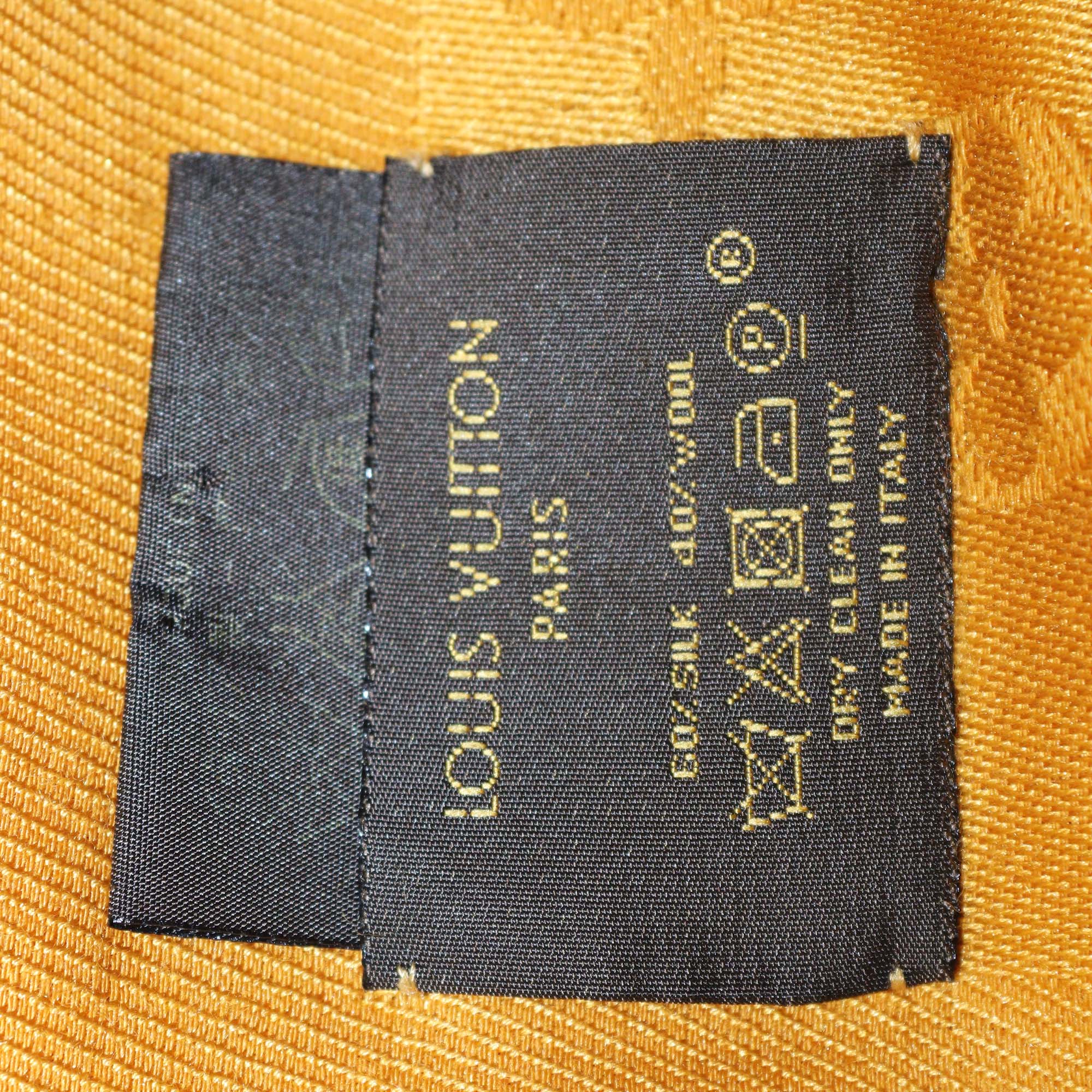 Louis Vuitton Yellow Silk and Wool Monogram Classic Shawl