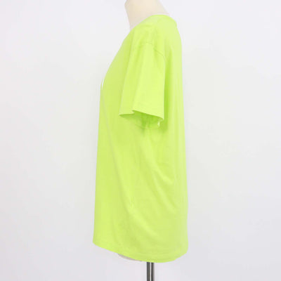 Valentino Yellow Green Cotton VLTN Print Crew Neck T-Shirt