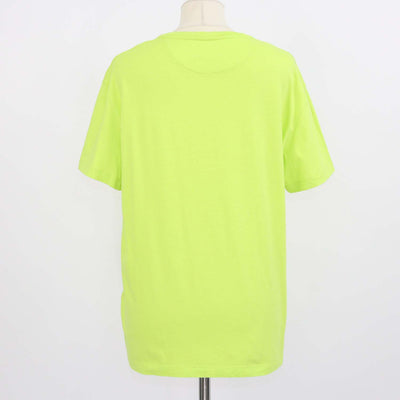 Valentino Yellow Green Cotton VLTN Print Crew Neck T-Shirt