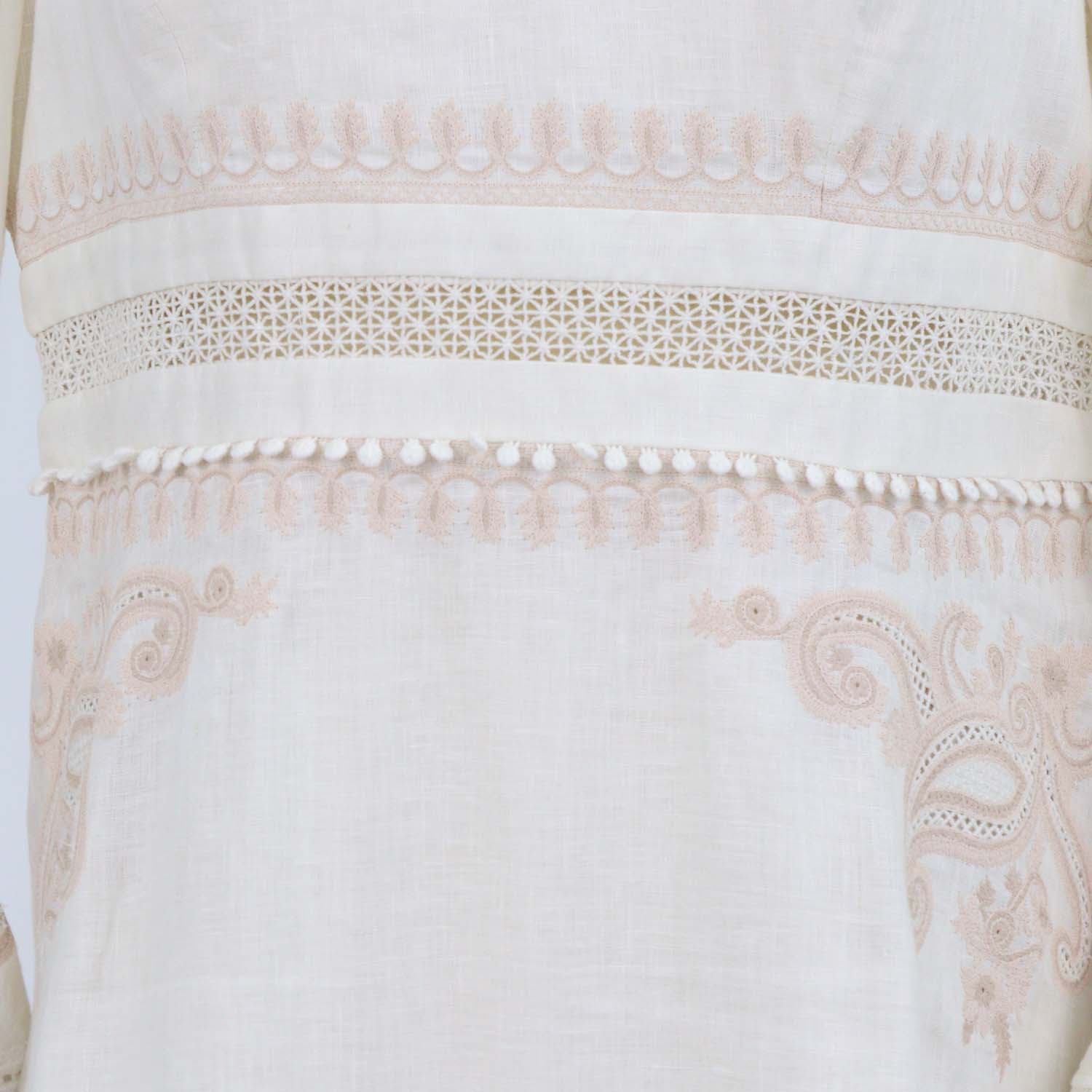 Zimmermann Beige Linen Estelle Paisley Long Dress