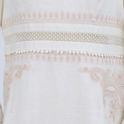Zimmermann Beige Linen Estelle Paisley Long Dress