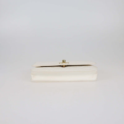 Chanel White Quilted Wallet On Chain Womens Chanel 
