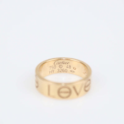 Cartier Love 18K Rose Gold Band Ring Size 48