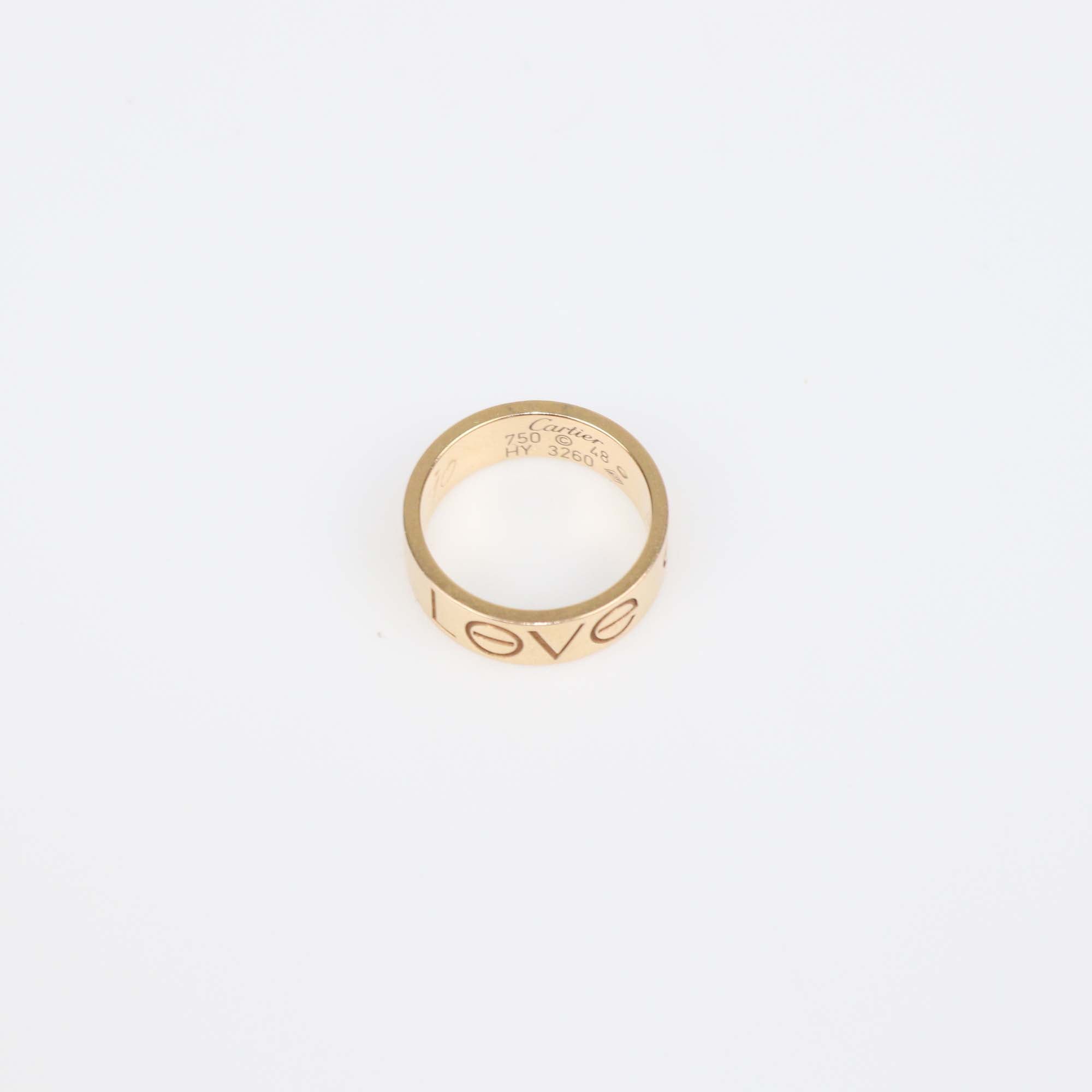 Cartier Love 18K Rose Gold Band Ring Size 48