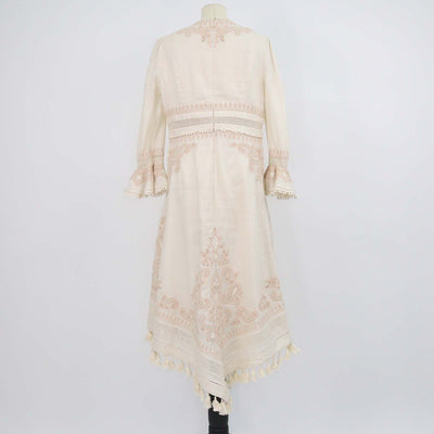 Zimmermann Beige Linen Estelle Paisley Long Dress