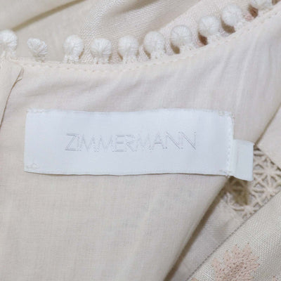 Zimmermann Beige Linen Estelle Paisley Long Dress