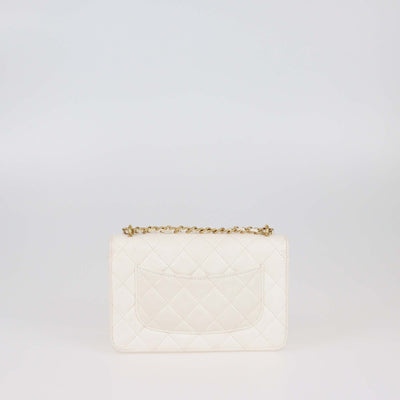 Chanel White Quilted Wallet On Chain Womens Chanel 