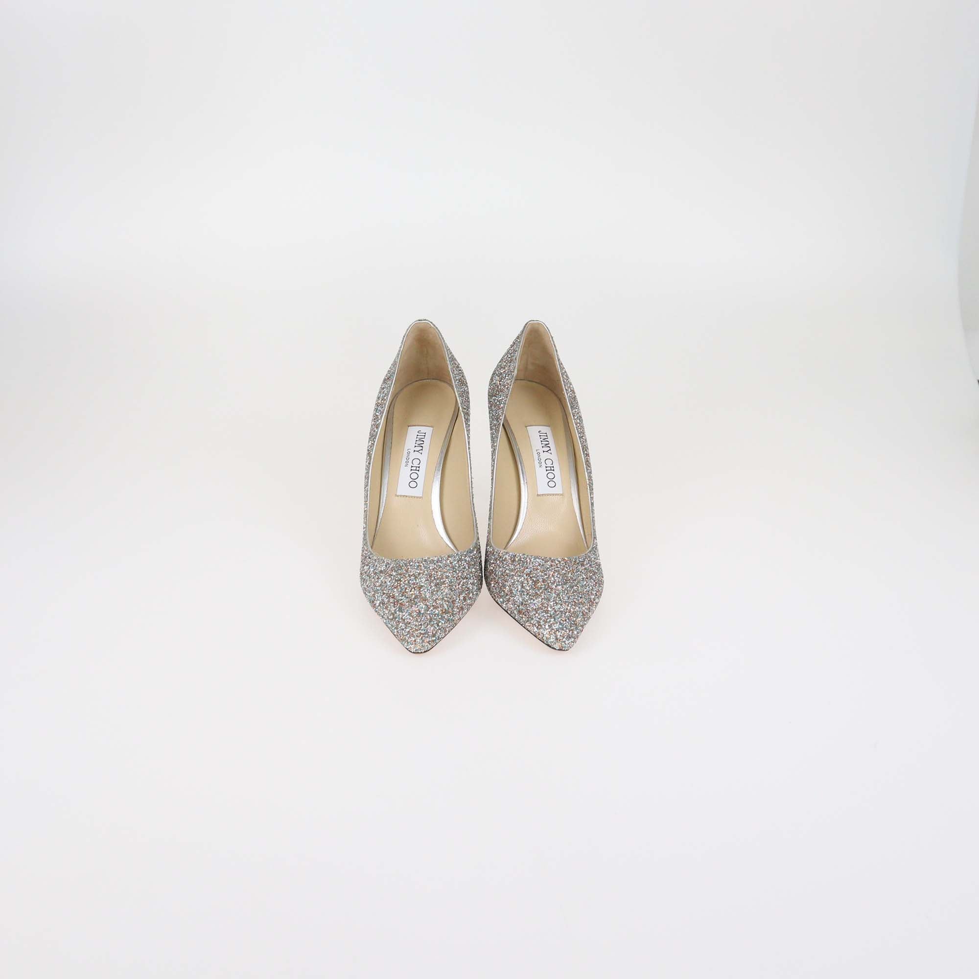 Jimmy Choo Multicolor Glitter Romy 85 Pumps
