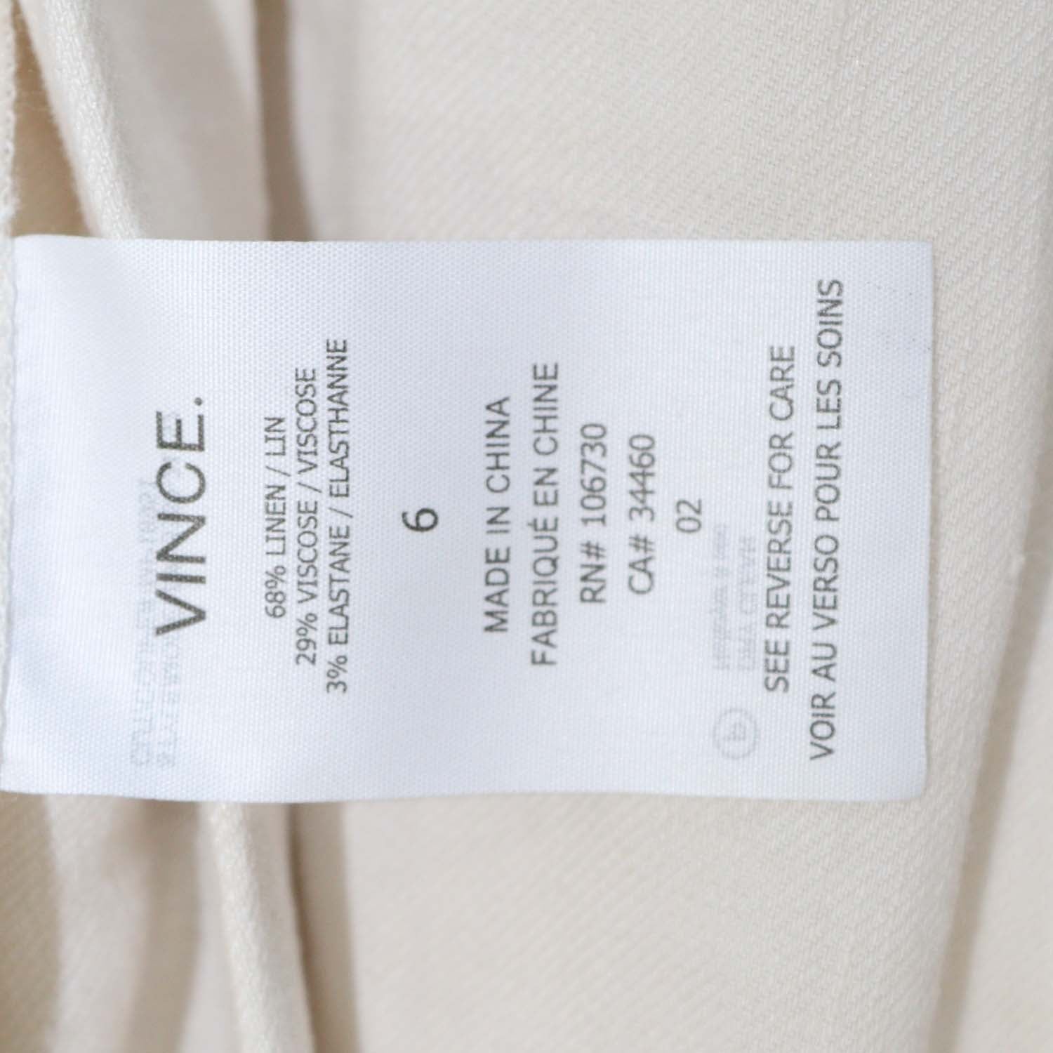 Vince Ivory Blend Linen Sleeveless Belted Jumpsuit