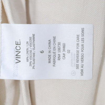 Vince Ivory Blend Linen Sleeveless Belted Jumpsuit
