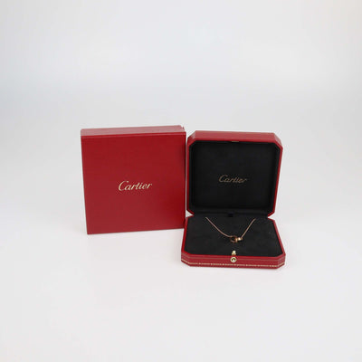 Cartier Love Interlocking 2 Hoops 18K Rose Gold Pendant Necklace