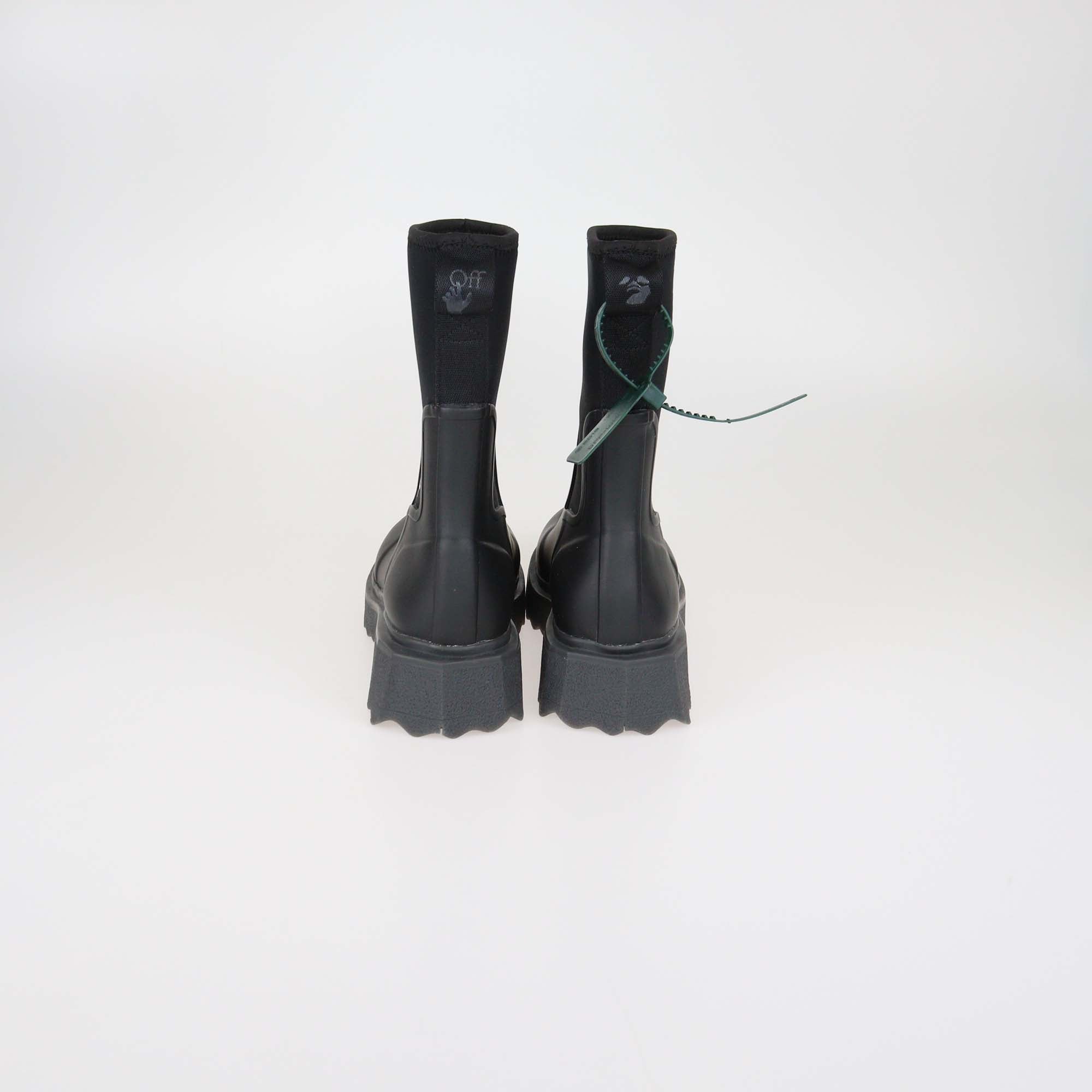 Off-White Black Rubber & Technical Fabric For Rainy Days Rain Boots